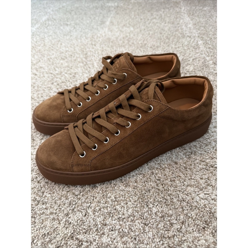 Mens Ralph Lauren Purple Label Severn Calf Suede Sneakers Brown Size 9.5 D
